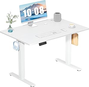 DUMOS 40 Inch Electric Standing Desk Height Adjustable, Sit to Stand Up Computer Workstati