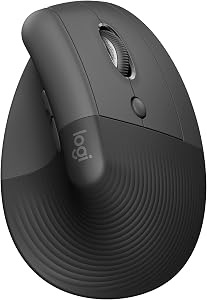 Logitech Lift Vertical Ergonomic Mouse, Wireless, Bluetooth or Logi Bolt USB Receiver, Qui