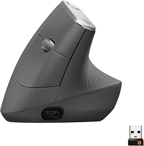 Logitech MX Vertical Wireless Mouse – Ergonomic Design Reduces Muscle Strain, Move Content