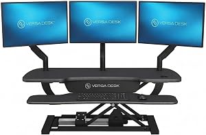 VERSADESK PowerPro 40 Inch Electric Standing Desk Converter – Push-Button Height Adjustabl