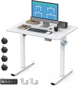 Xyndyx 32" Small Electric Rolling Standing Desk Adjustable Height, Mobile Sit Stand u