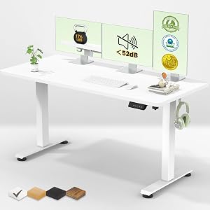 Veken 55 Inch Large Electric Standing Desk,Sit to Stand Up, Heights Adjustable, Work Home 