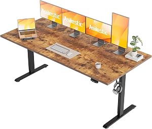 Agilestic Electric Standing Desk, 71 x 31.5 Inches Height Adjustable Desk, Sit Stand up fo