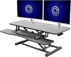 VIVO 42 inch Desk Converter, K Series, Height Adjustable Sit to Stand Riser, Dual Monitor 