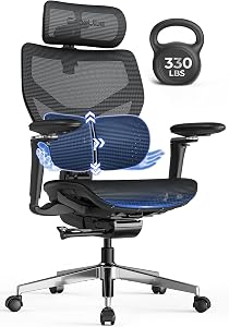 Ergonomic Office Chair with Lumbar Support - Over 10 Hours Sitting Comfortable, Mesh Big a