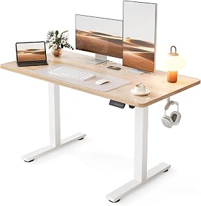 Cubiker Standing Desk, 48x24 Inches Sit Stand Home Office Desk, Electric Stand up Desk, Ad