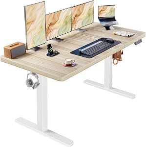 HUANUO 60 x 30 inch Large Standing Desk, Powerful Brushless Motor Large Height Adjustable 
