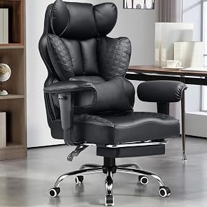 GTPLAYER Big and Tall Gaming Chair 400lbs Heavy Duty Office Chair with Foot Rest & Erg