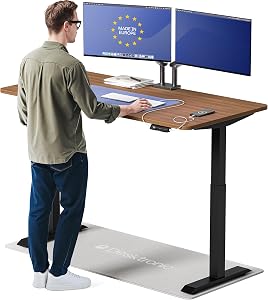 Desktronic HomeOne Standing Desk 60x30 — Ergonomic Sit Stand Home Office Desk, Made in Eur