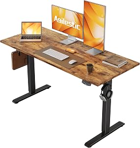 Agilestic Electric Standing Desk, 48 x 24 Inches Height Adjustable Desk, Sit Stand up for 