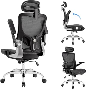 marrap Ergonomic Office Chair, Mesh Desk Chair with 3D Armrests, Adjustable Lumbar Support