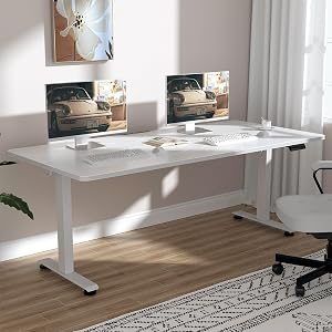 Veken 63x27.6 Inch Large Electric Standing Desk, Heights Adjustable,Sit to Stand Up, Work 