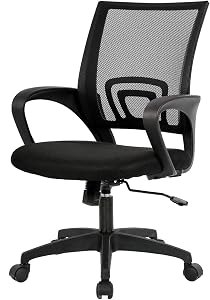 BestOffice | Ergonomic Office Chair | Mid-Back Swivel Desk Chair | Breathable Backrest &am