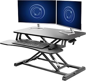 VIVO 32 inch Desk Converter, K Series, Height Adjustable Sit to Stand Riser, Dual Monitor 