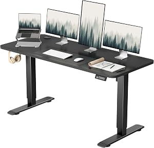 Furmax 55 x 24 Inches Electric Height Adjustable Standing Desk Large Sit Stand Up Desk Hom