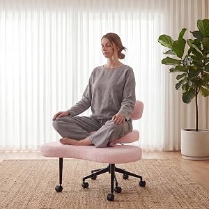 DUMOS Ergonomic ADHD Cross Legged Office Desk Chair with Adjustable Backrest, Height Adjus
