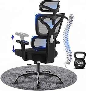 Hayelf Ergonomic Office Chair, High Back Mesh Computer Chair with Comfortable Adaptive Lum