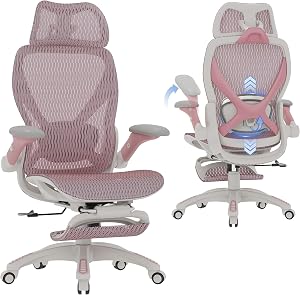 ELABEST X100 Ergonomic Mesh Office Chair with Footrest, Big and Tall Hone Desk Chair with 